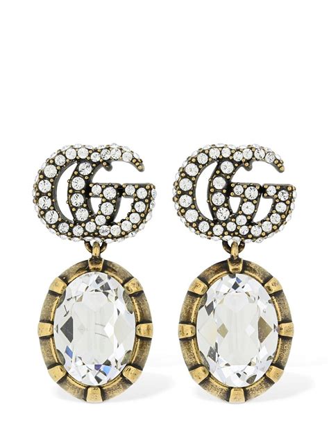 gucci chanel earrings|gucci marmont crystal earrings.